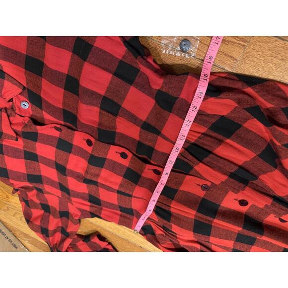 Vintage w/ tags Ann Tjian for Kenar Buffalo Plaid Midi Shirt Dress Size 10 - Picture 7 of 9